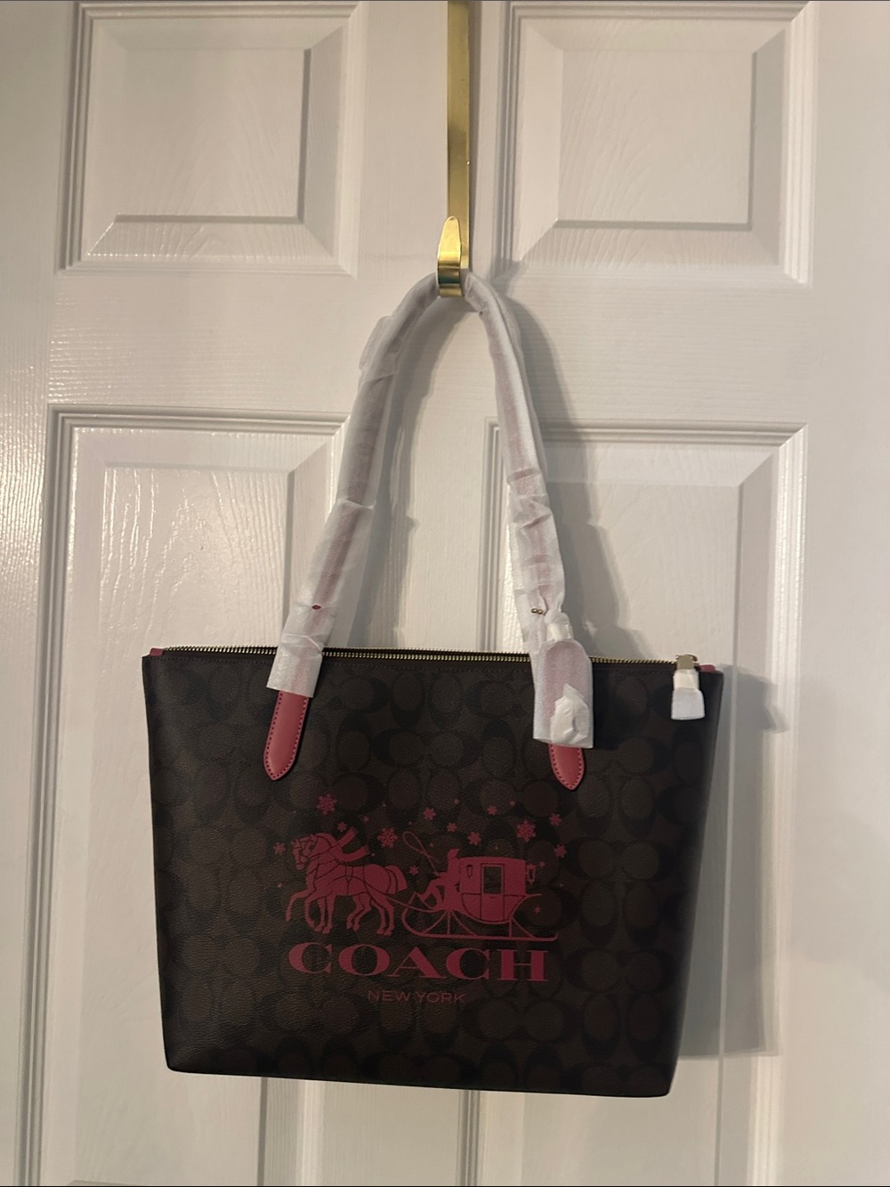 Coach Brown Rouge Logo Tote